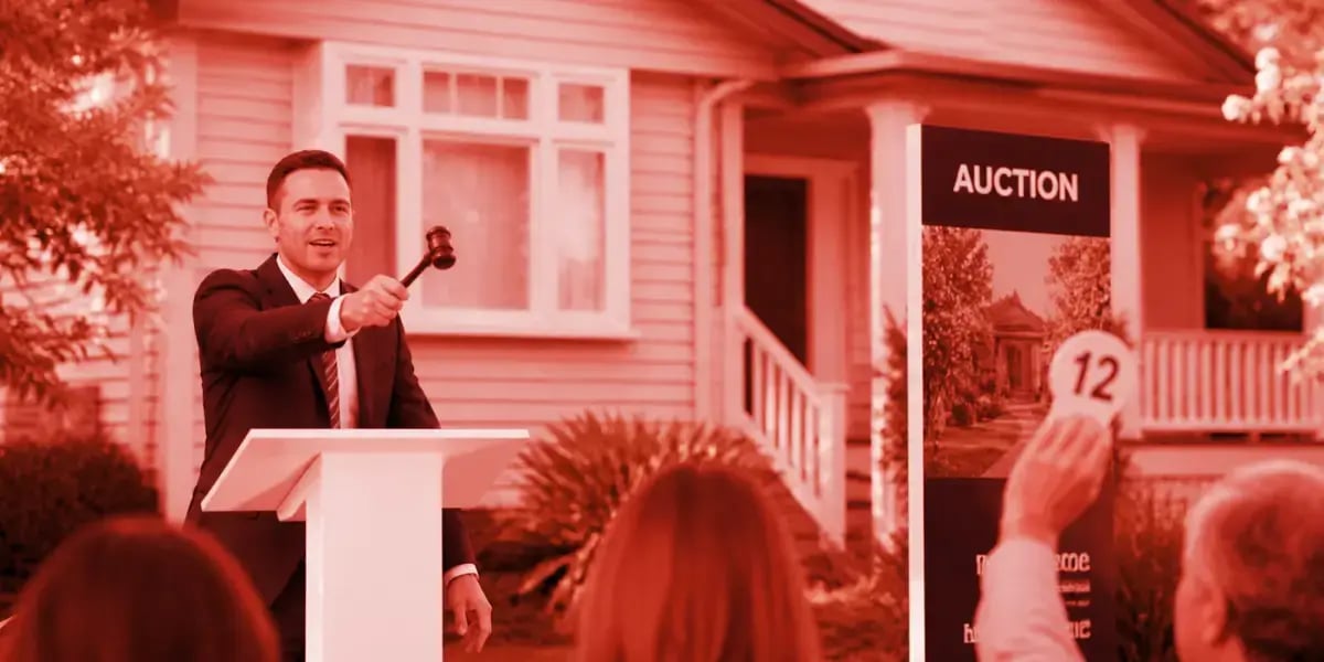 NZ house auction - red tone overlay
