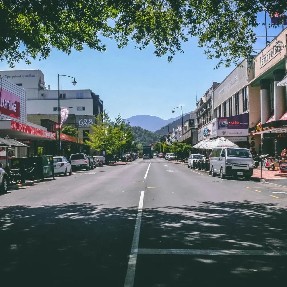 Small town main road Auckland